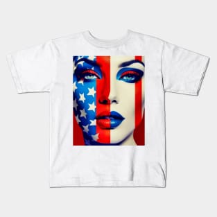 Unveiling the Essence of American Identity American Visage Kids T-Shirt